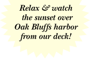 Relax & watch the sunset over Oak Bluffs harbor from our deck!